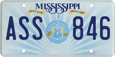 MS license plate ASS846