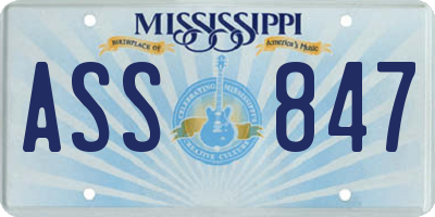 MS license plate ASS847