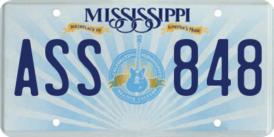 MS license plate ASS848