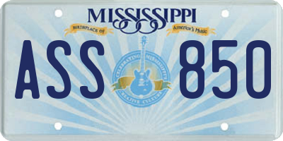 MS license plate ASS850