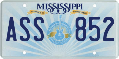 MS license plate ASS852