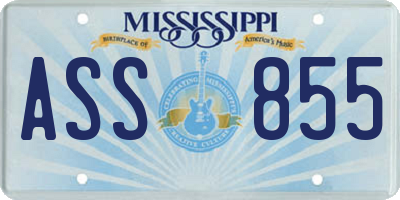 MS license plate ASS855