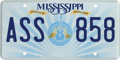 MS license plate ASS858