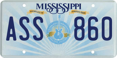 MS license plate ASS860