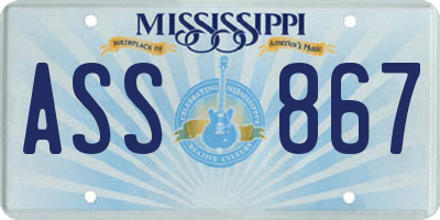 MS license plate ASS867