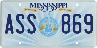 MS license plate ASS869