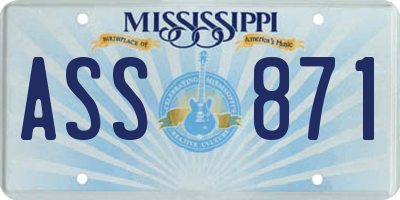 MS license plate ASS871