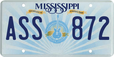 MS license plate ASS872