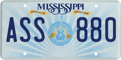 MS license plate ASS880