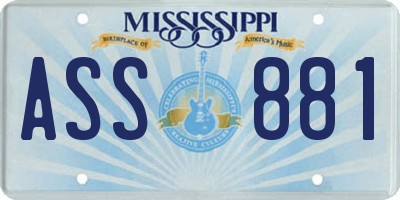 MS license plate ASS881