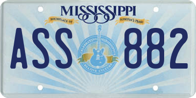 MS license plate ASS882