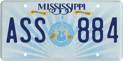 MS license plate ASS884