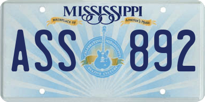 MS license plate ASS892