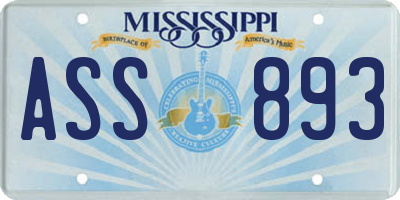 MS license plate ASS893
