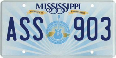 MS license plate ASS903