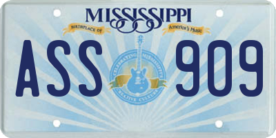 MS license plate ASS909