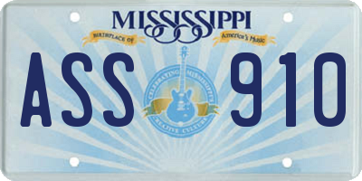 MS license plate ASS910