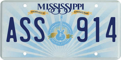 MS license plate ASS914
