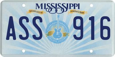 MS license plate ASS916