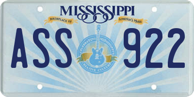 MS license plate ASS922