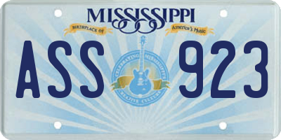 MS license plate ASS923