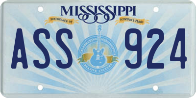 MS license plate ASS924