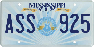 MS license plate ASS925