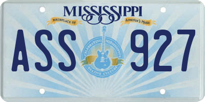 MS license plate ASS927