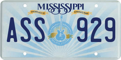 MS license plate ASS929