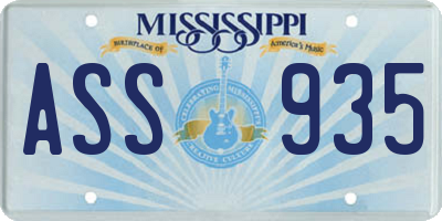 MS license plate ASS935