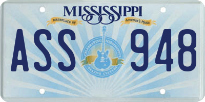 MS license plate ASS948