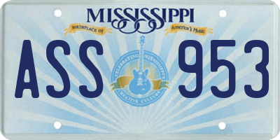 MS license plate ASS953