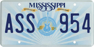 MS license plate ASS954