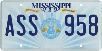 MS license plate ASS958
