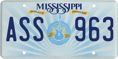 MS license plate ASS963