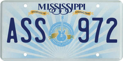 MS license plate ASS972