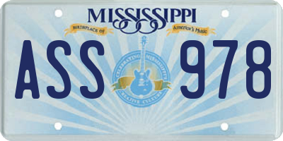 MS license plate ASS978