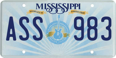 MS license plate ASS983