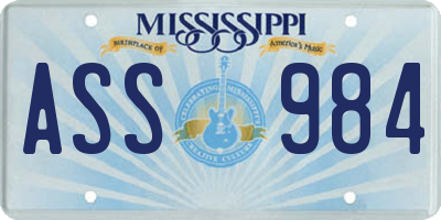 MS license plate ASS984