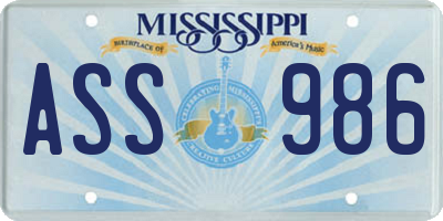 MS license plate ASS986