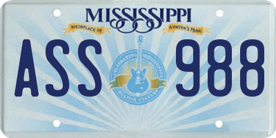 MS license plate ASS988