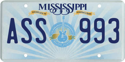 MS license plate ASS993