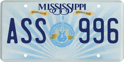 MS license plate ASS996