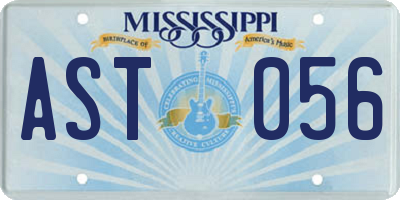 MS license plate AST056