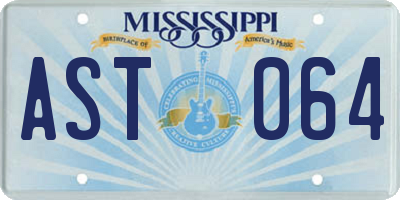 MS license plate AST064