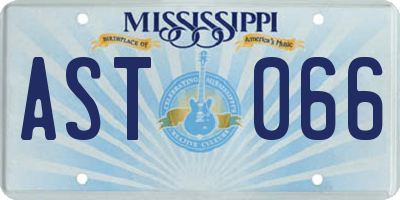 MS license plate AST066