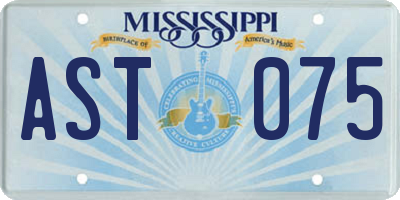 MS license plate AST075