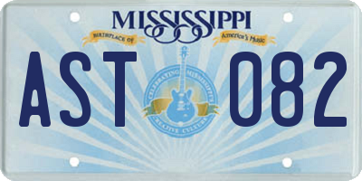 MS license plate AST082
