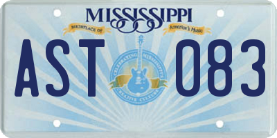 MS license plate AST083