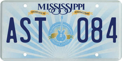 MS license plate AST084